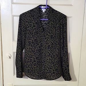 Express Portofino Slim Leopard Print Shirt